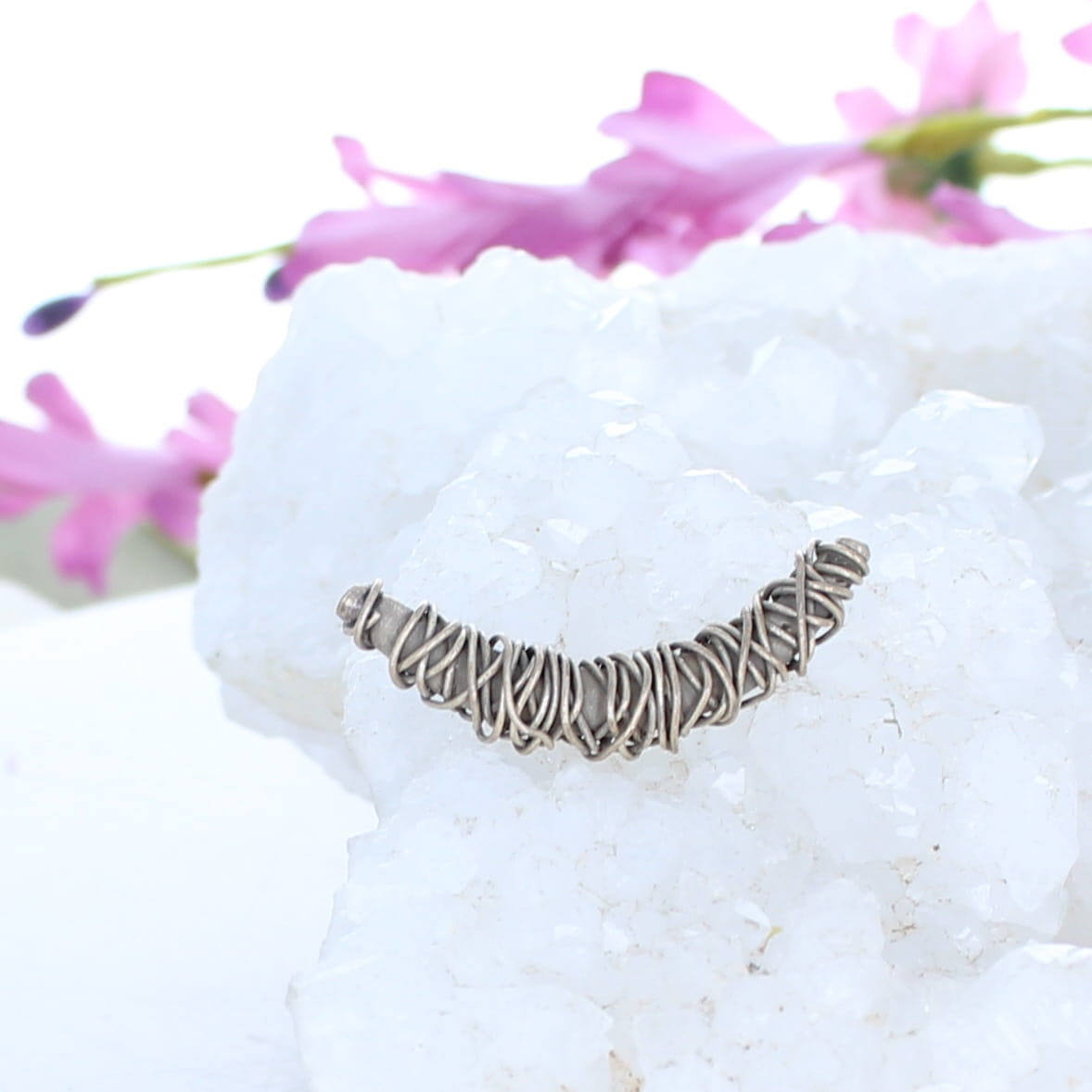 STERLING SILVER Curved Bead Wire Design 1 Pc -NewWorldGems