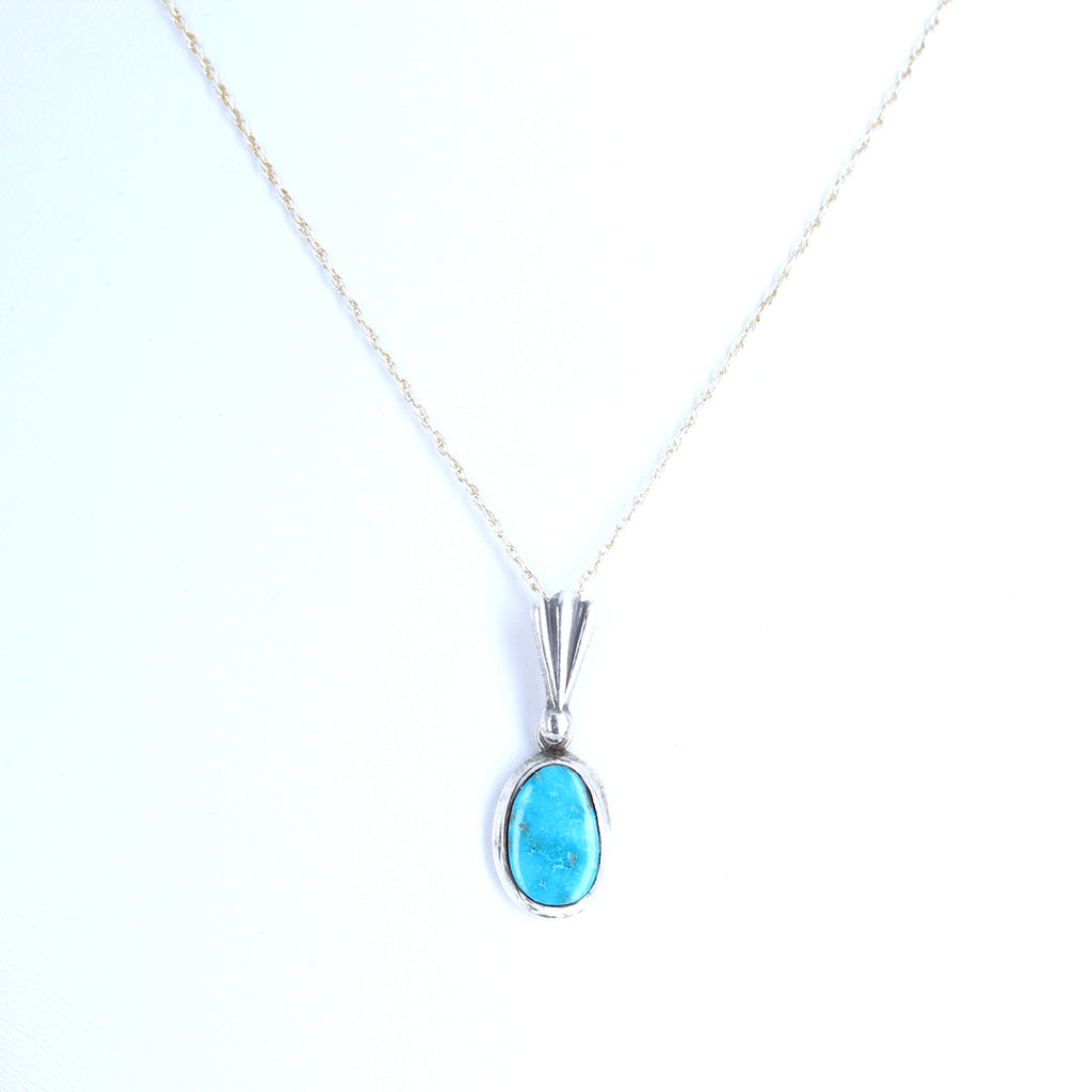 Kingman Turquoise Sterling Silver Pendant Southwestern Elegance