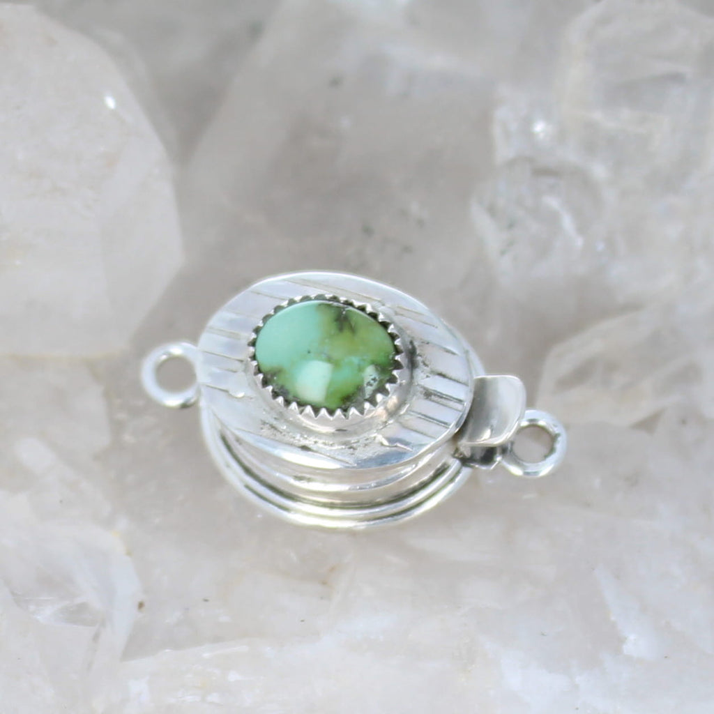 Blue Green Sonoran Gold Turquoise Clasp Sterling Southwestern