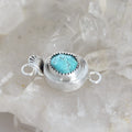 Vintage Morenci Turquoise Clasp Sterling Silver Southwest Turquoise