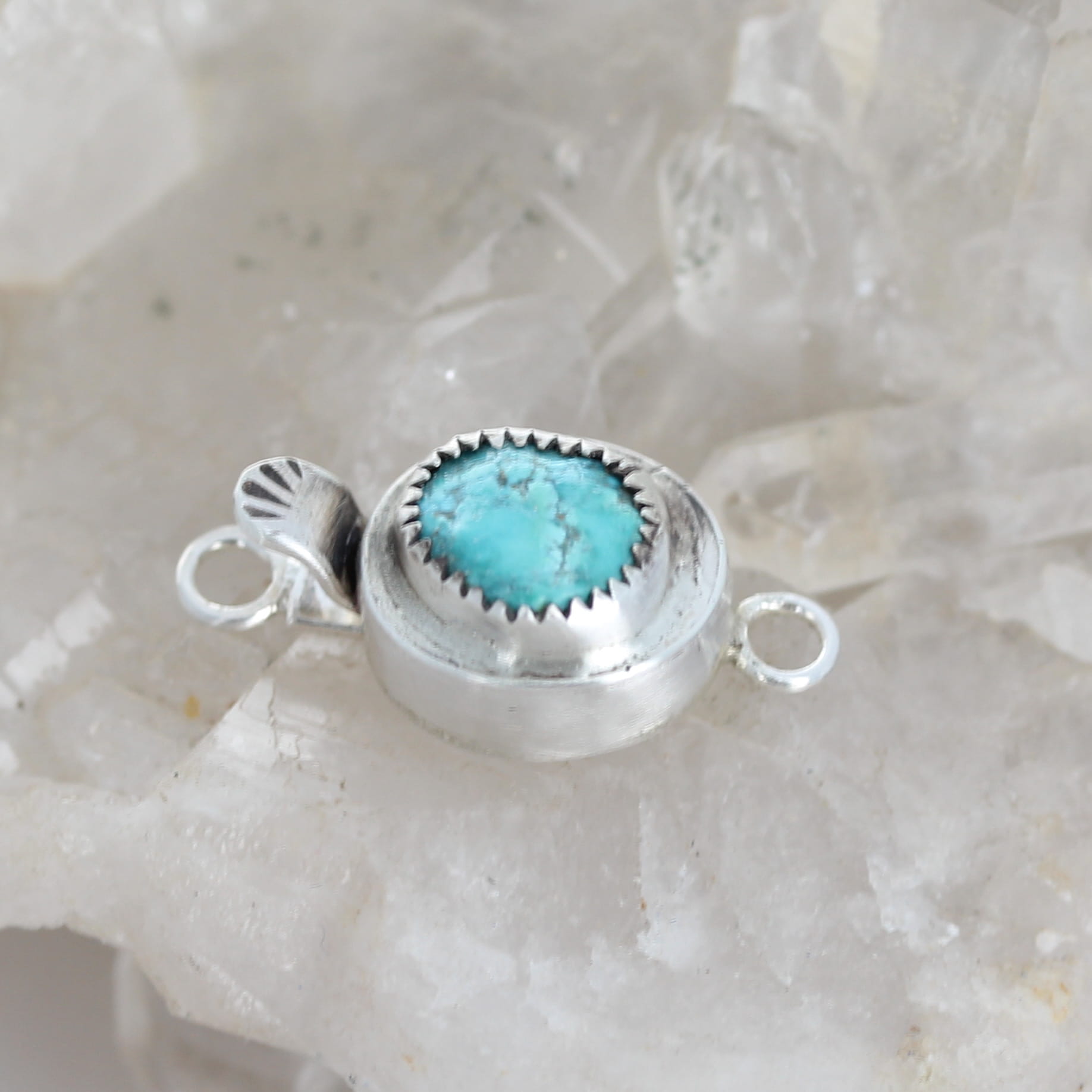 Vintage Morenci Turquoise Clasp Sterling Silver Southwest Turquoise