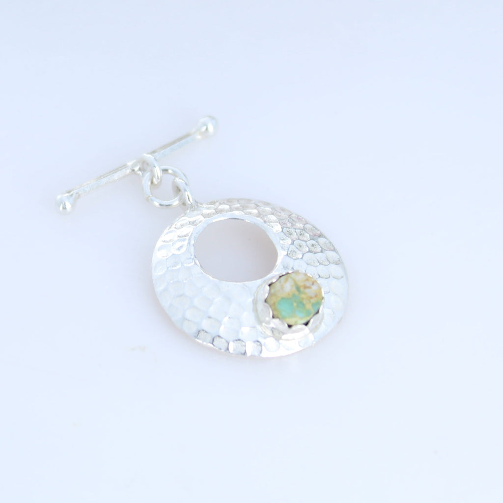 Mint Green Royston Turquoise Toggle Clasp Sterling 24mm