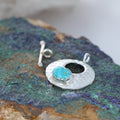 Blue Sonoran Rose Turquoise Toggle Clasp Sterling 8x10mm