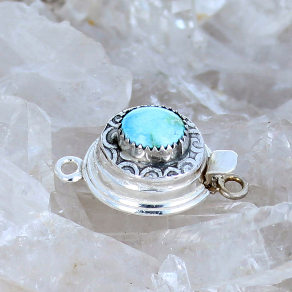 Pale Sky Blue Sonoran Mountain Turquoise Clasp Sterling Southwestern