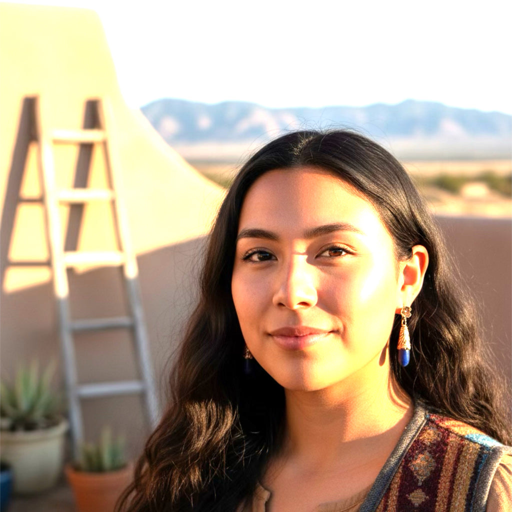 Elegant Midnight Moon Lapis Earrings Floral French Earwire