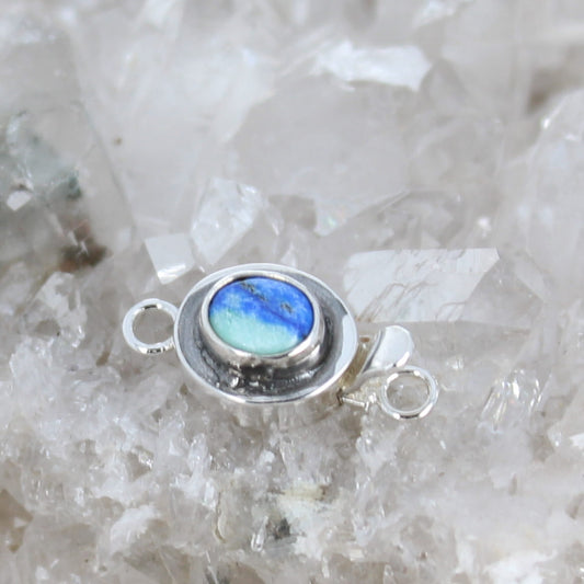 AAA Arizona Azurite Clasp Sterling Oval Shape 7x9mm