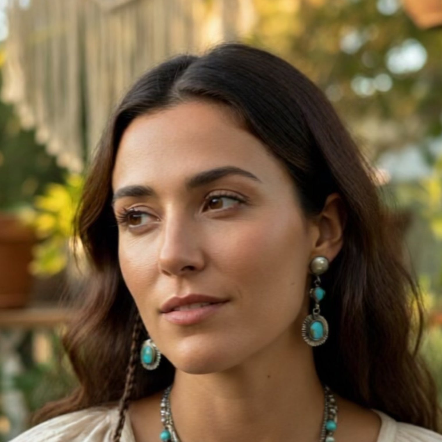 Blue Sonoran Mountain Turquoise Earrings Sterling 2 Stone