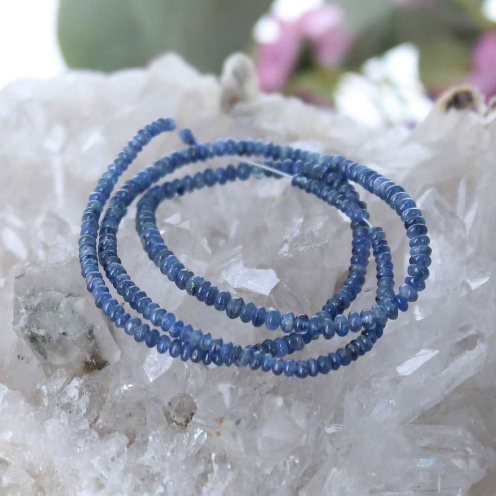 Midnight Blue Sapphire Beads Rondelles 2.5-3.8mm 16"