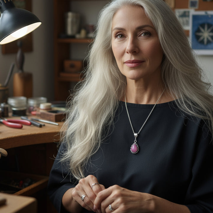 Vibrant Pink Genuine Ruby Pendant Necklace Sterling
