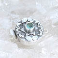 Paraiba Blue Apatite Faceted Sterling Clasp Moon Lotus Flower Design