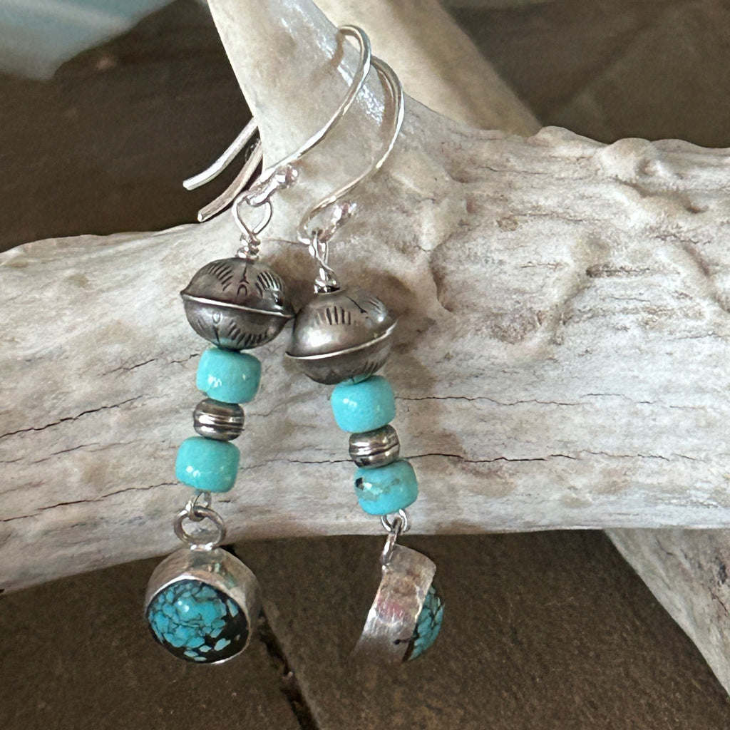 Blue Moon Turquoise Moon Earrings Drops Southwest