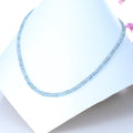 Ethereal Ceylon Sapphire Necklace Beads Faceted Rondelles Powder Blue