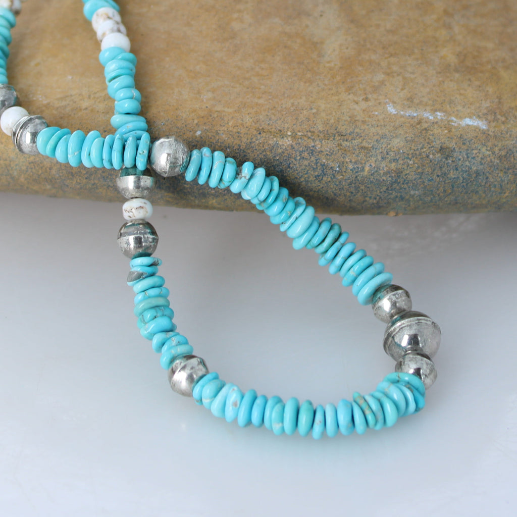 Lone Mountain Turquoise Necklace Spiny Oyster Pendant Sterling Beads
