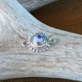 Lavender Mexican Opal Clasp Sterling Granulated Twist wire Style 8mm Round #2