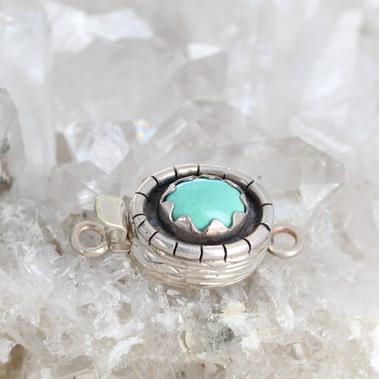 Aqua Green Sleeping Beauty Turquoise Sterling Clasp Oval Southwest