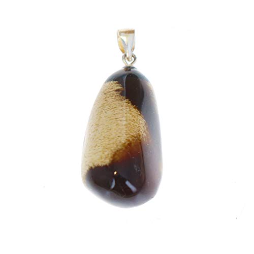 SUMATRAN AMBER Pendant Sterling Silver 2 Tone