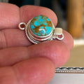 AAA KINGMAN TURQUOISE 12mm RoundSterling Clasp Southwestern Style