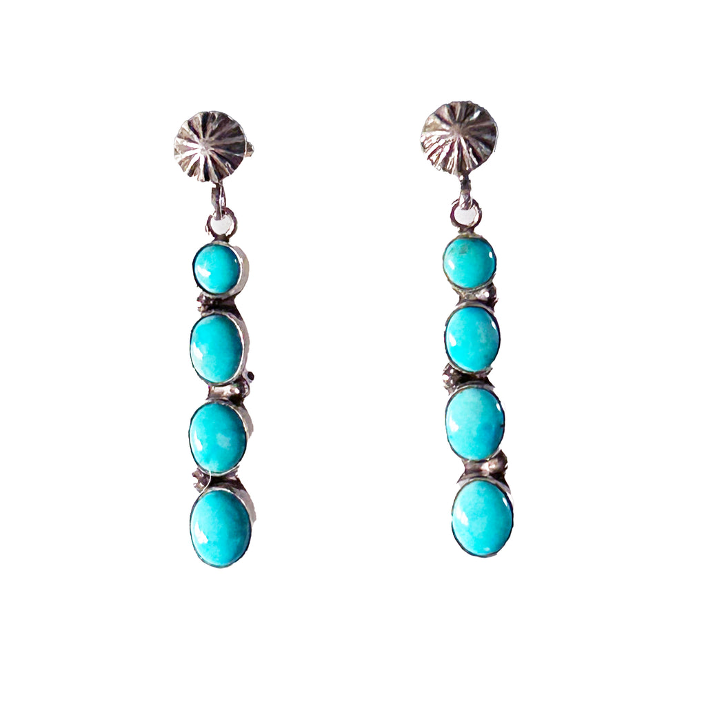 Blue Ridge Nevada Sterling Silver Earrings 4 Stone Beauties