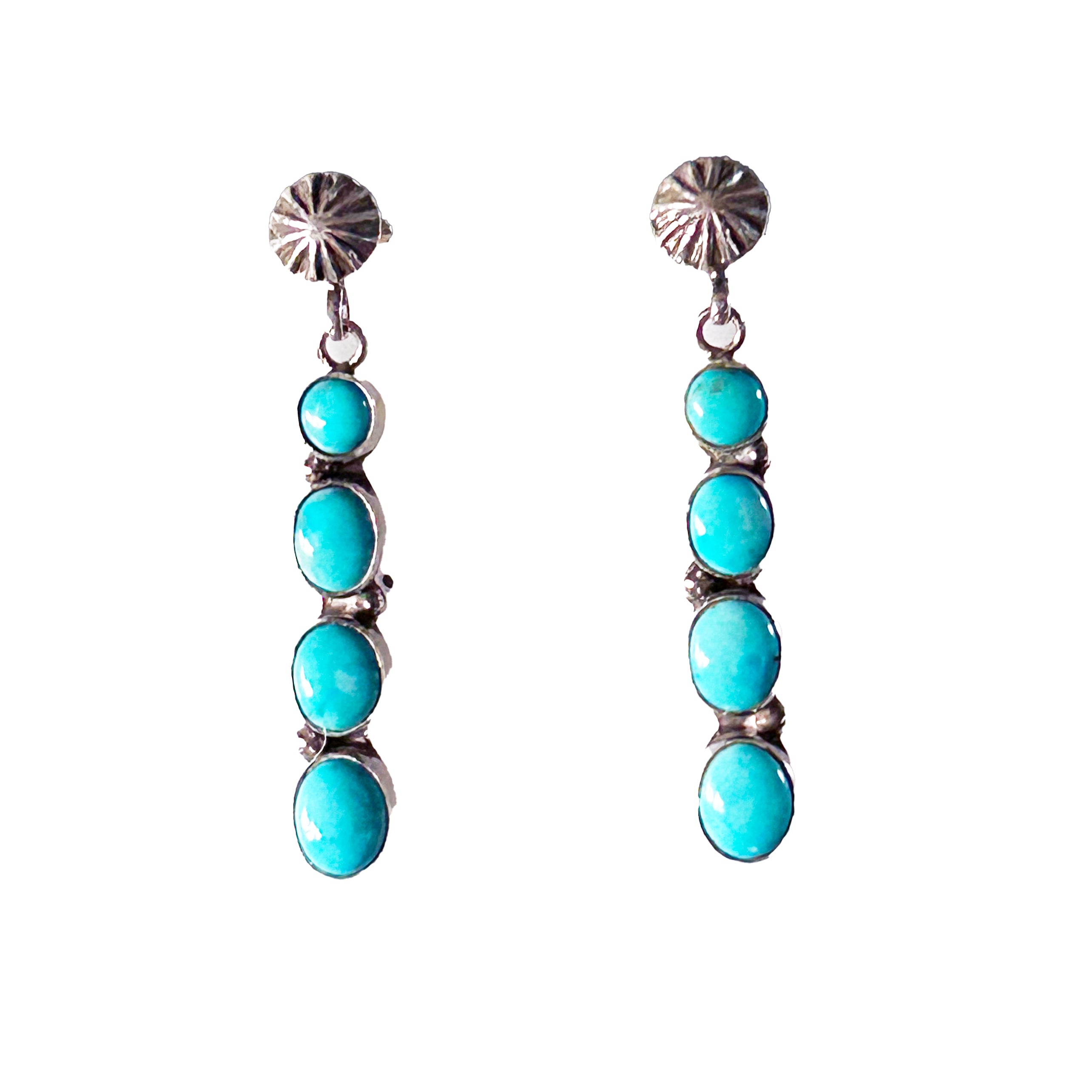 Blue Ridge Nevada Sterling Silver Earrings 4 Stone Beauties