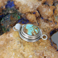 Carico Lake Turquoise Sterling Clasp Southwestern Style Large 12x10mm