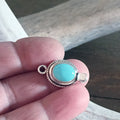AAA Blue LONE MOUNTAIN Turquoise Clasp Sterling Southwestern 8x10mm