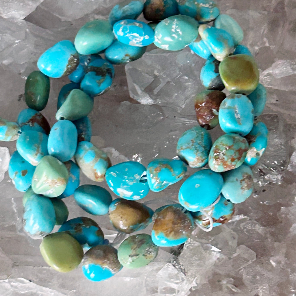 Multi Color Campitos Turquoise Beads Potato Ovals 6.5x7mm 16"