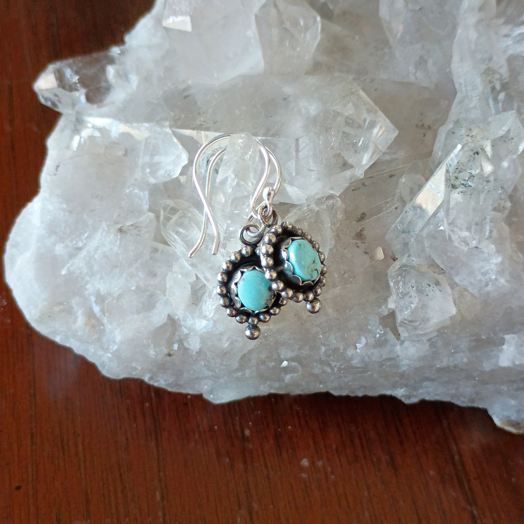 Dainty DRY CREEK TURQUOISE Earrings Southwest Rare American Turquoise