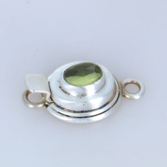 FACETED PERIDOT CLASP Sterling Silver Classic Design