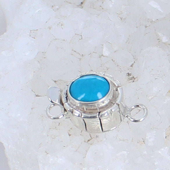 Blue Bird Orvil Jack Turquoise Sterling Clasp Southwestern Style 6x8mm -NewWorldGems