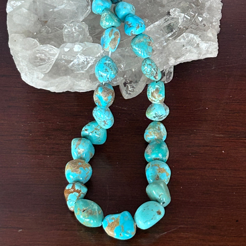 Kingman Turquoise Beads Multi Color Green Aqua 16" 6-12x14mm