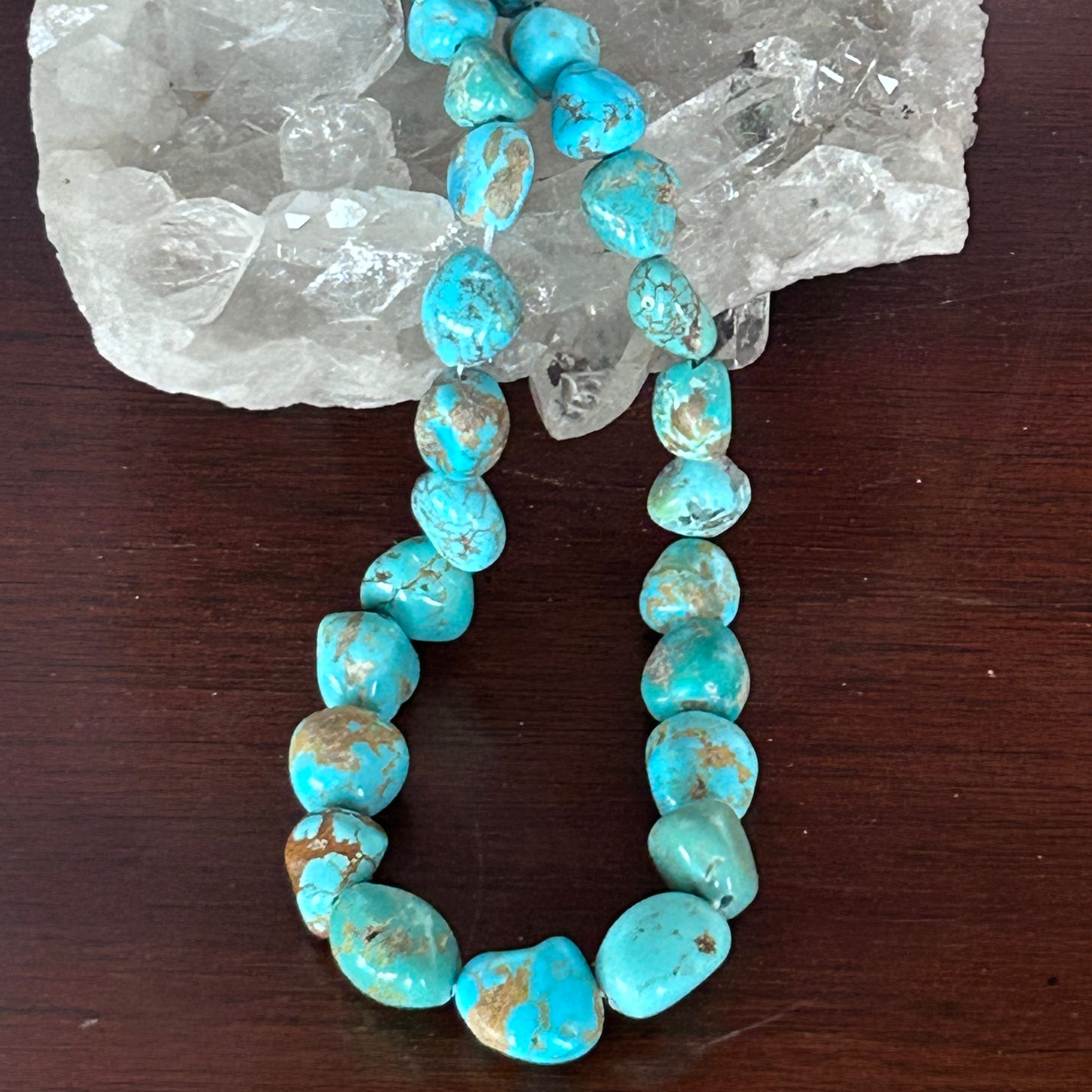 Kingman Turquoise Beads Multi Color Green Aqua 16" 6-12x14mm