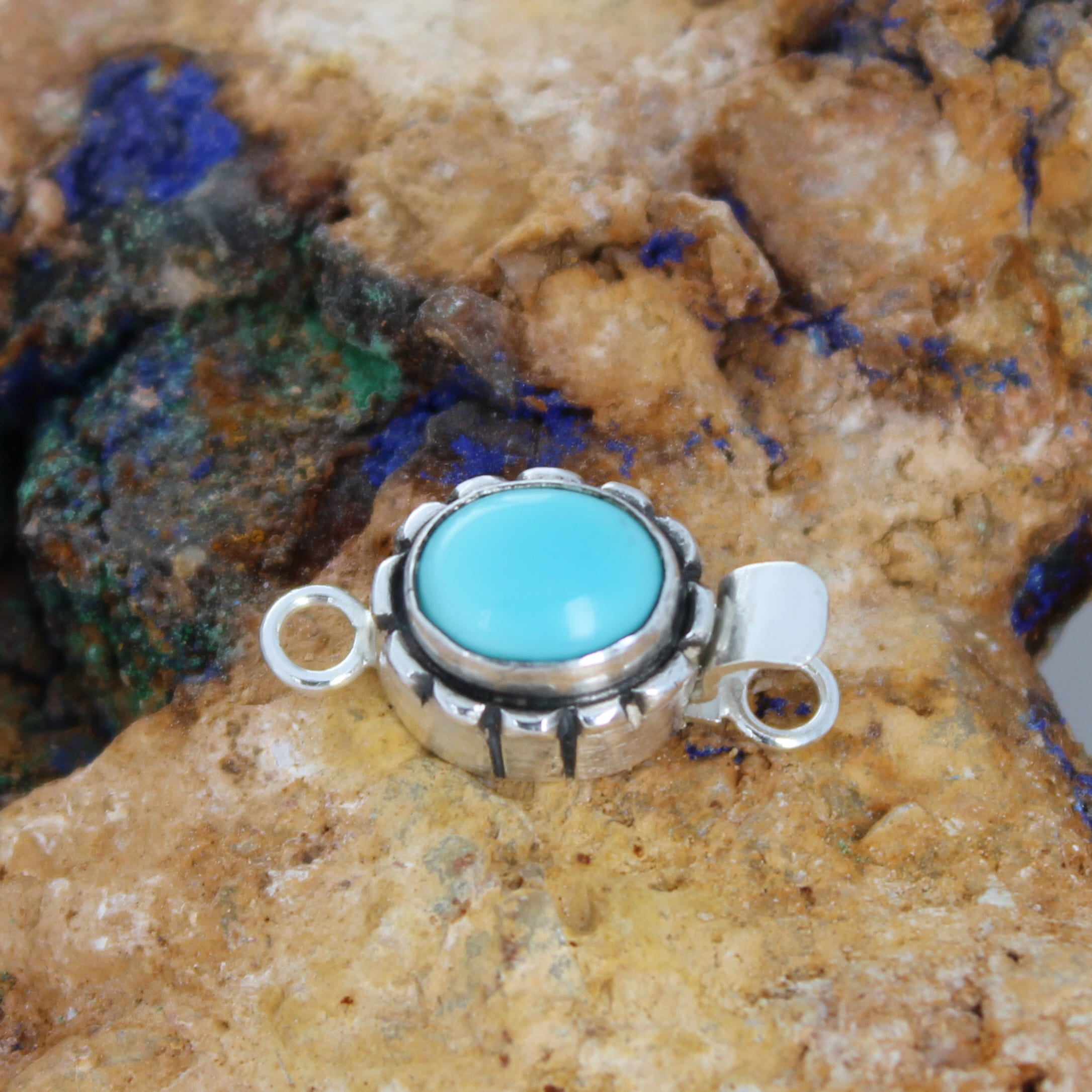 AAA Sky Blue LONE MOUNTAIN Turquoise Clasp Sterling Silver Southwestern