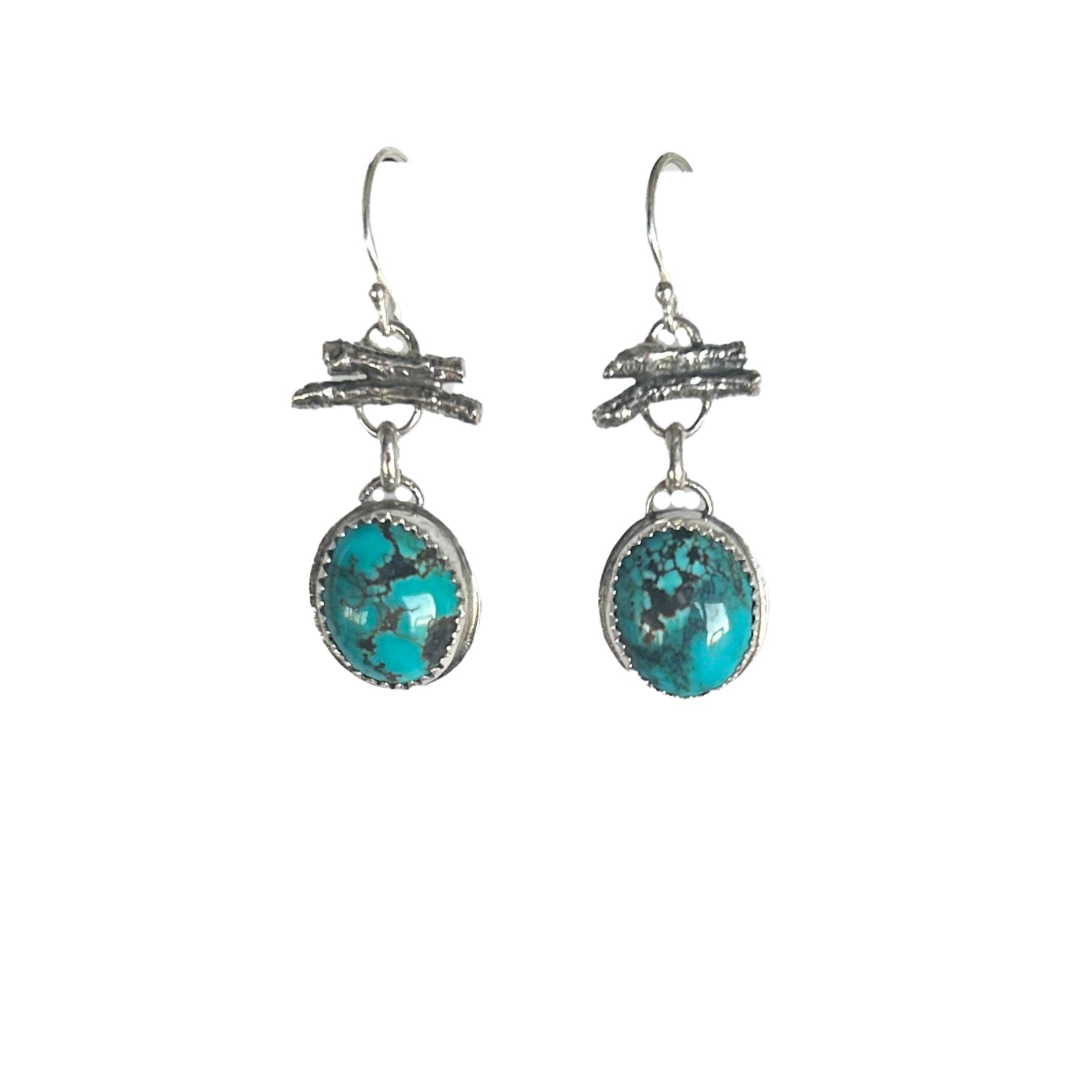 AAA Blue Moon Turquoise Earrings Sterling Southwestern Style