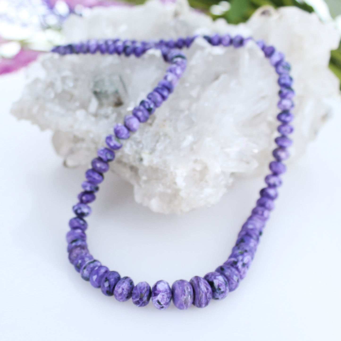 AAA Gem Charoite Beads Faceted Rondelles 5-11.5mm