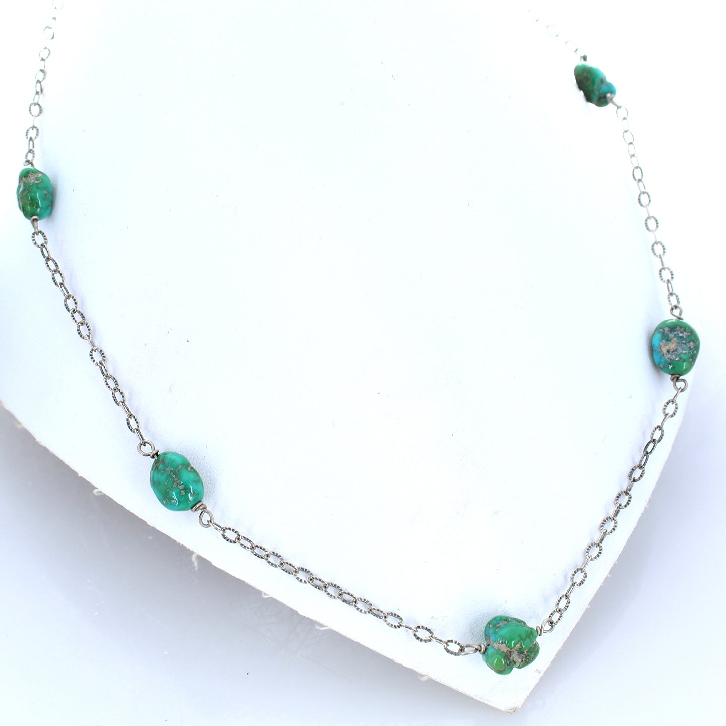 AAA Sonoran Gold Turquoise Lime Green Blue Necklace Chain Sterling