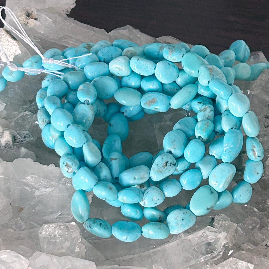 Mina Maria Aqua Blue Turquoise Beads 8x9.5mm 16"