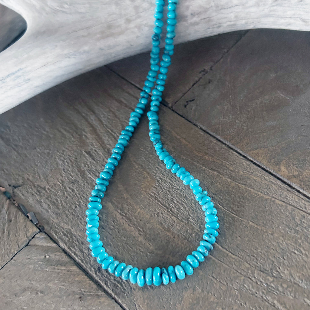 AAA Prince Mine Egyptian Turquoise Beads Strand 4-7mm Hand Shaped Rondelles 16"