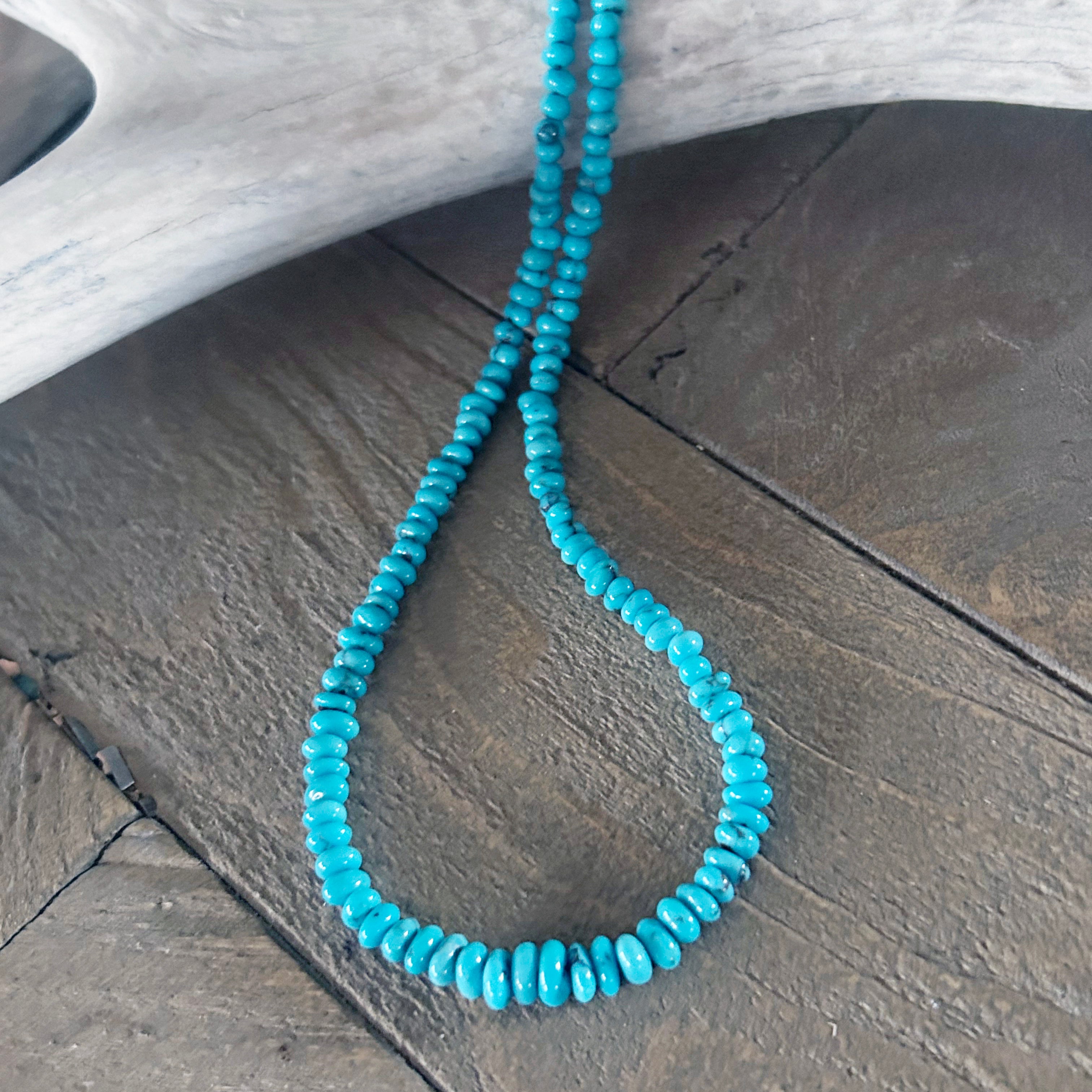 AAA Prince Mine Egyptian Turquoise Beads Strand 4-7mm Hand Shaped Rondelles 16"