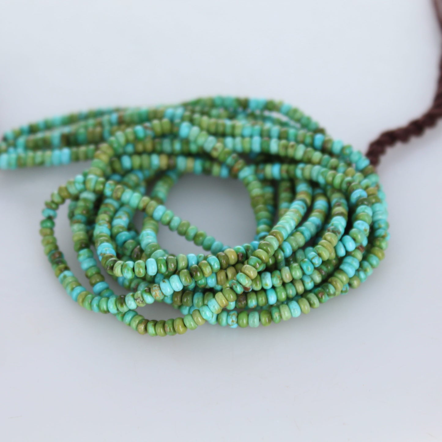 SONORAN GOLD Turquoise Beads Gorgeous Green Blue 3mm Rondelles