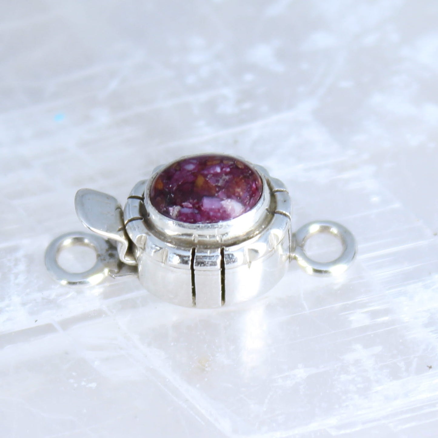 Spiny Oyster Clasp Sterling Purple 6x8mm Southwest
