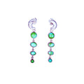 Sonoran Gold Turquoise Earrings 4 Stone Dangles Moon Post #2