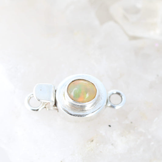 Small ETHIOPIAN OPAL CLASP Sterling Silver Oval 4x5mm