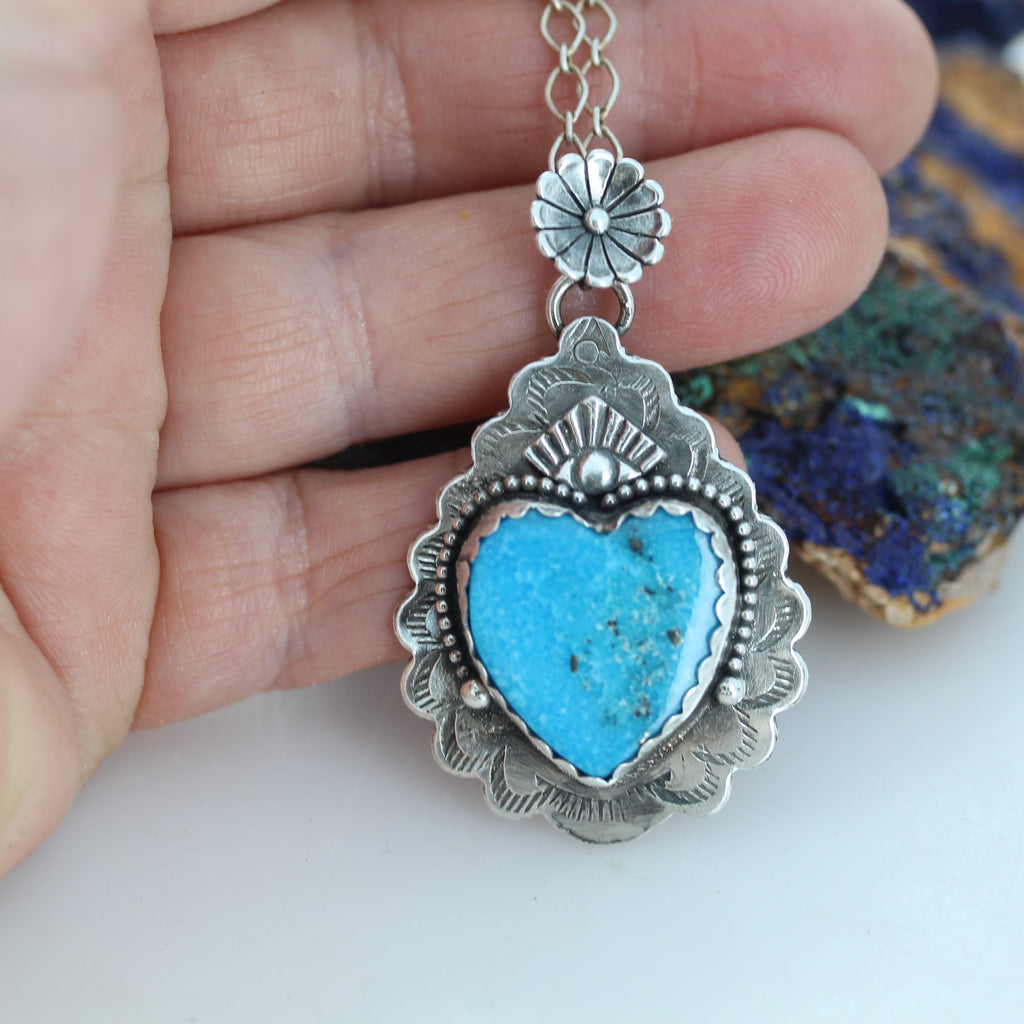 CONCHO EYE HEART Pendant Brilliant Blue Persian Turquoise