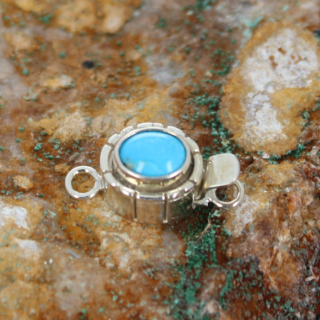 Blue Bird Orvil Jack Turquoise Clasp Southwest Style Sterling
