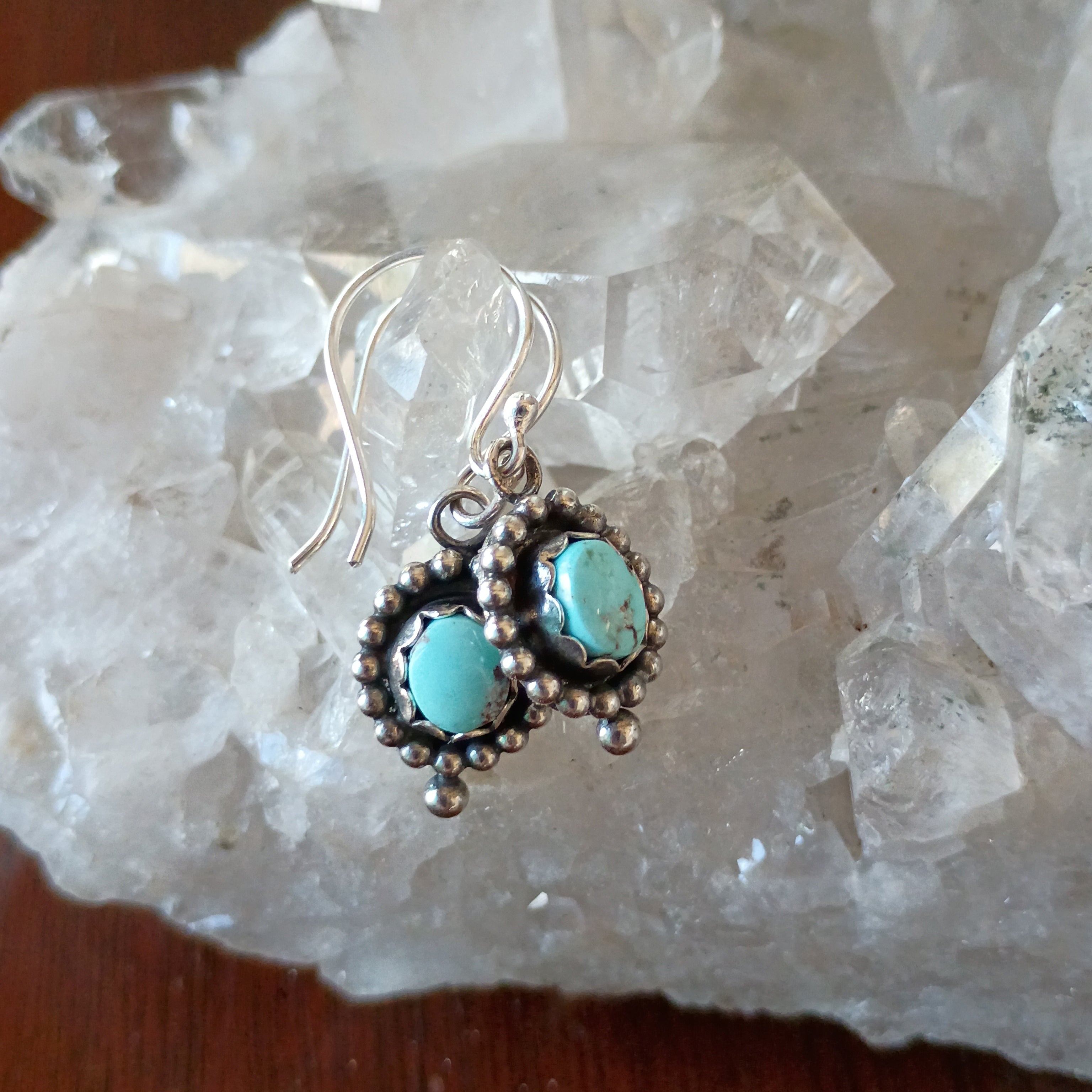 Dainty DRY CREEK TURQUOISE Earrings Southwest Rare American Turquoise