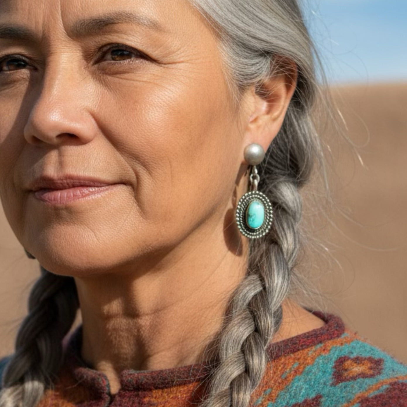 Sierra Nevada Turquoise Earrings Sterling Southwest Design