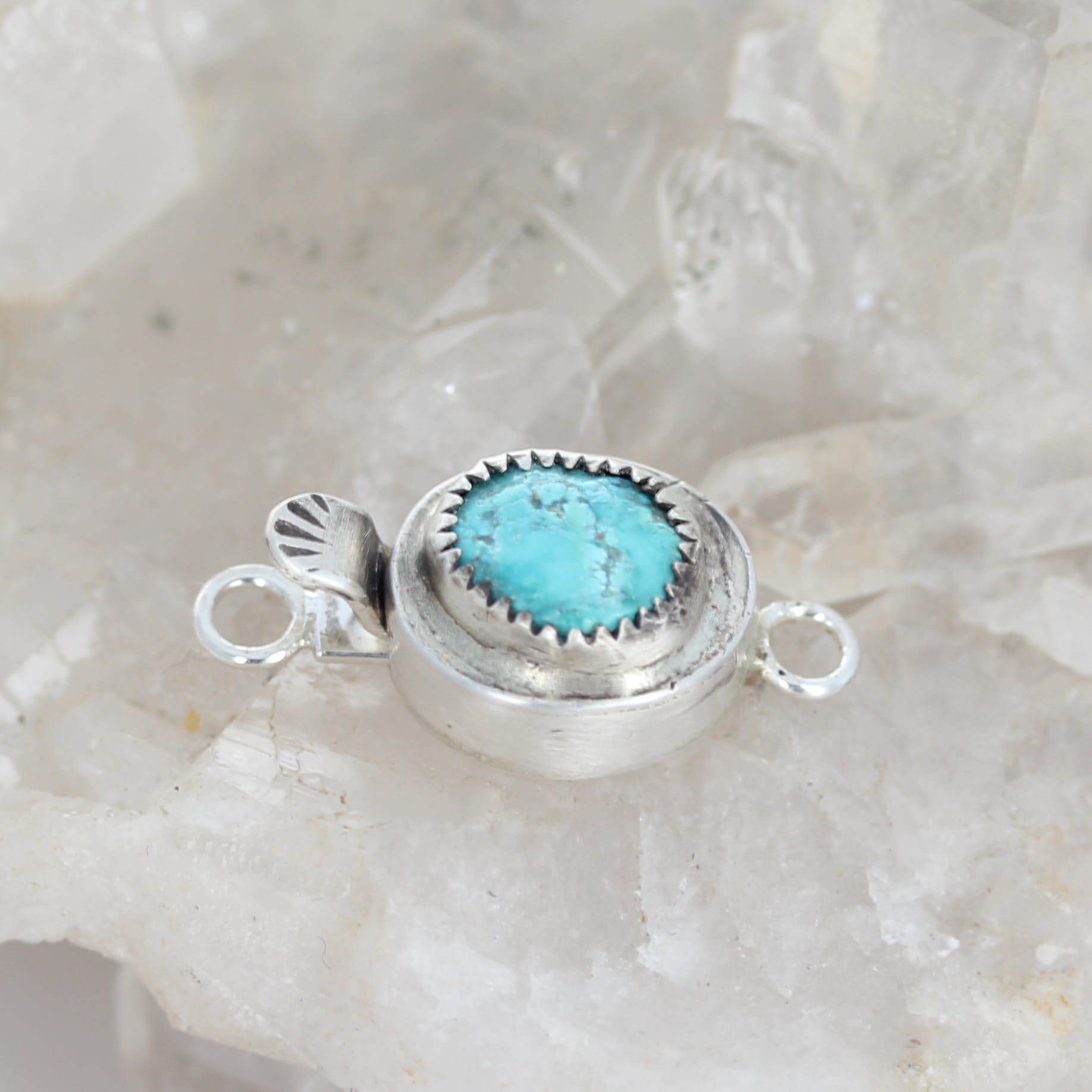 Vintage Morenci Turquoise Clasp Sterling Silver Southwest Turquoise