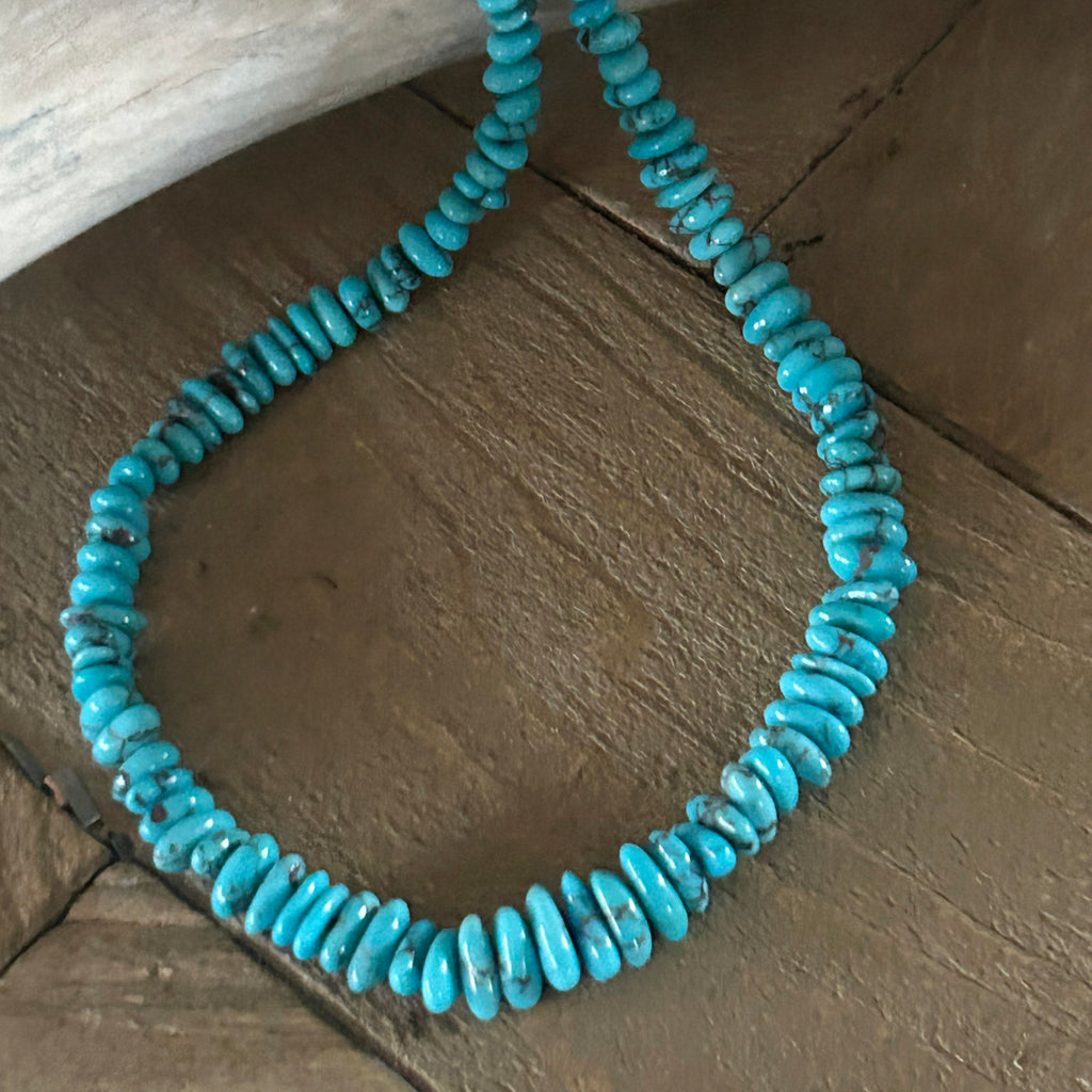 AAA Prince Mine Egyptian Turquoise Beads Strand 5-10x5mm Hand Shaped 16"