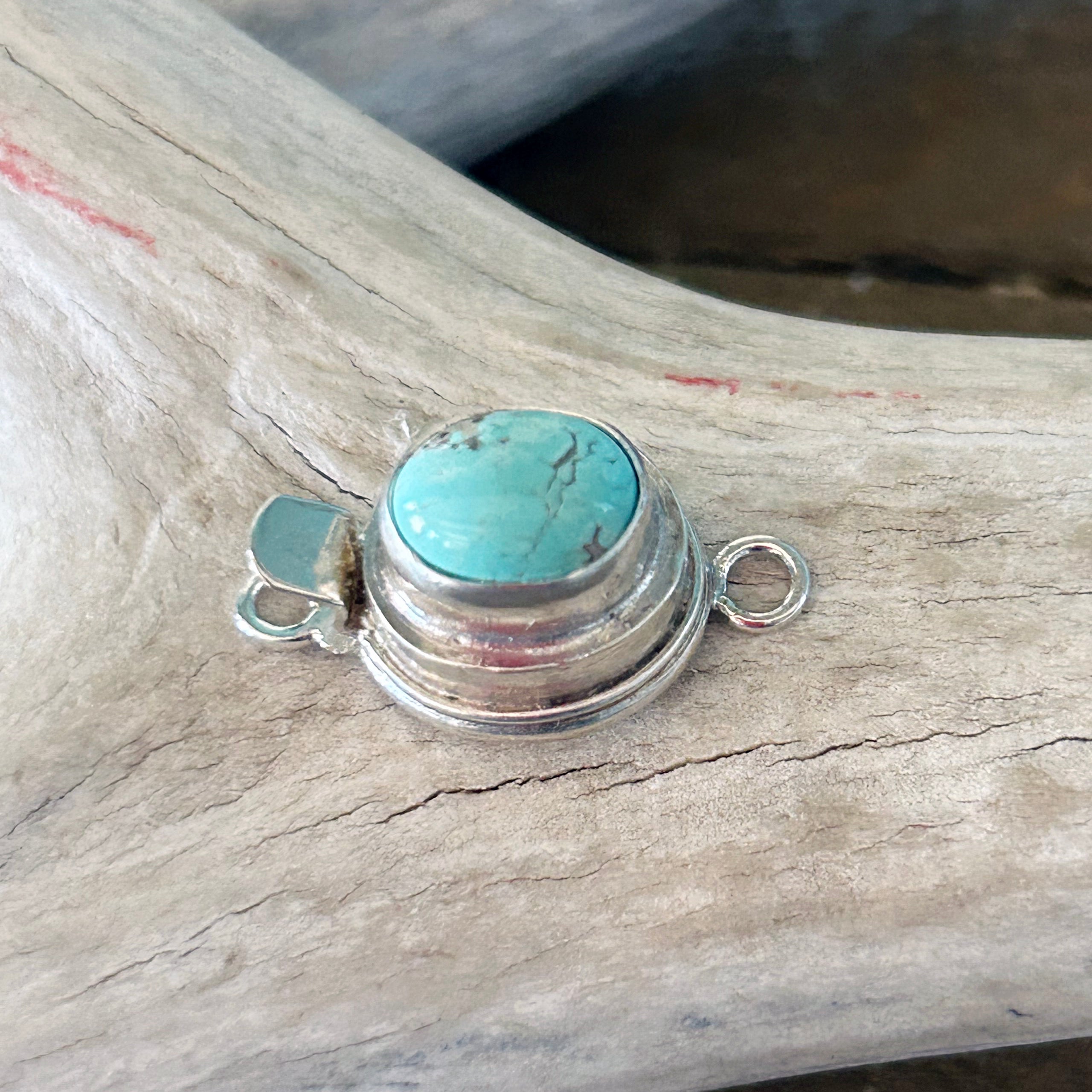 TURQUOISE CLASP #8 Mine 10x8mm Southwest Style Sterling