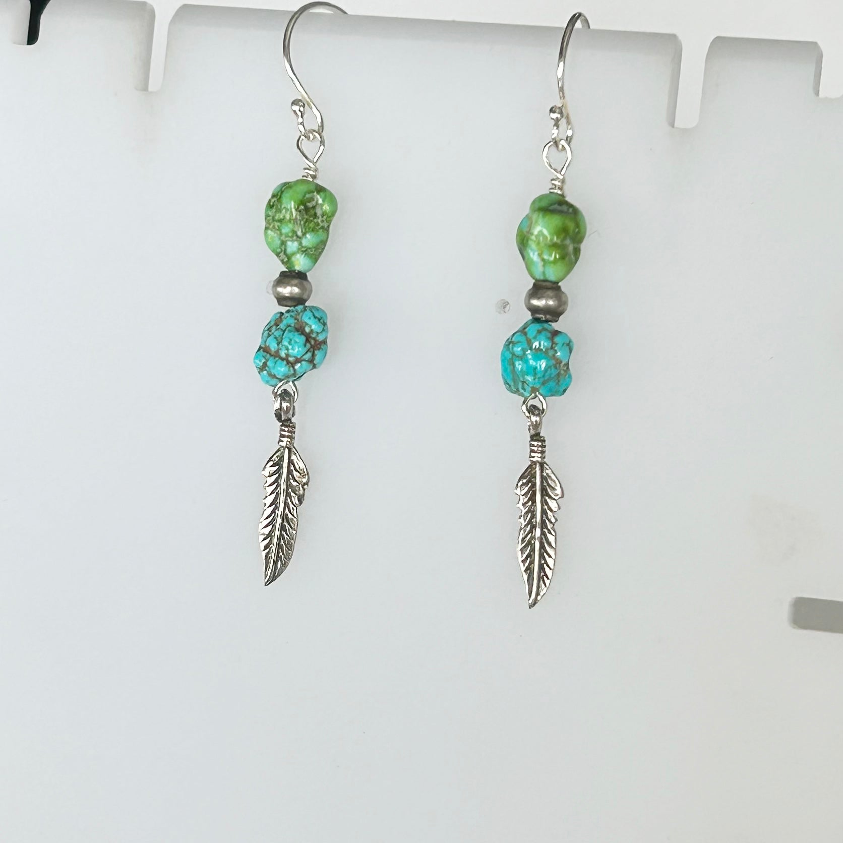 AAA Sonoran Gold Kingman Blue Turquoise Earrings Southwest Sterling